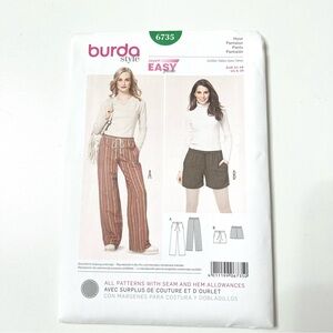Burda Style 6735 Easy Pants & Shorts Pattern